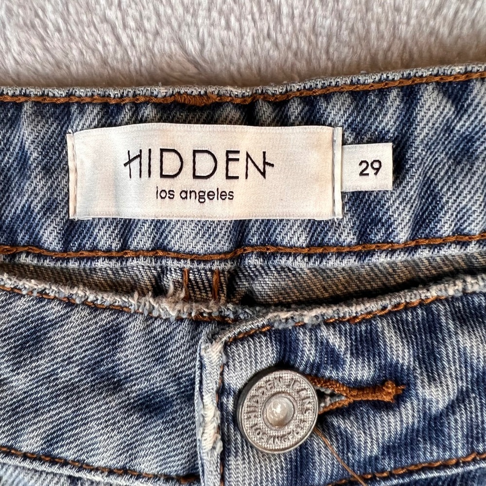 Hidden Jeans Nori High Rise Wide Leg Light Wash Raw Hem Denim Size 29 - Picture 3 of 11